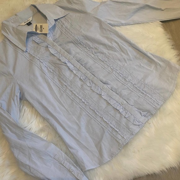 Old Navy button down Ruffle long sleeve - Picture 2 of 6